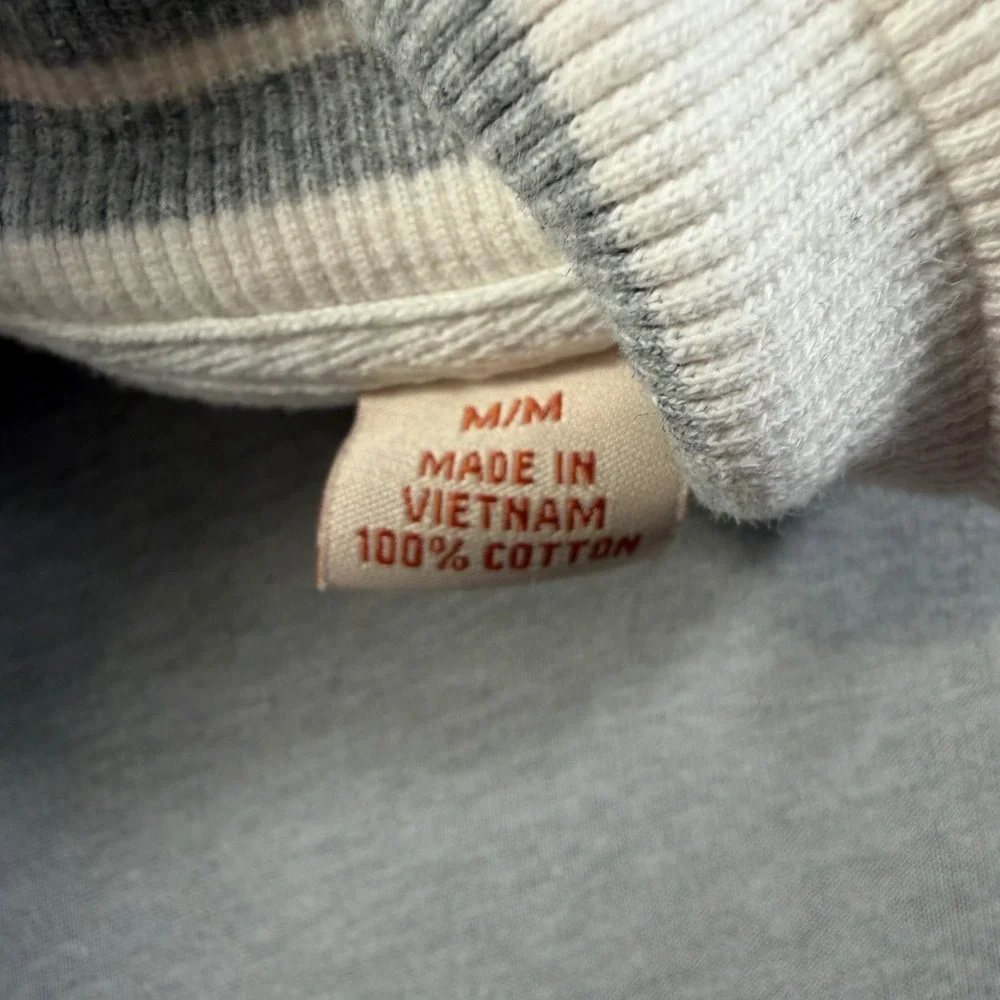 Tommy Bahama Relax Mens Medium Off White Cream 1/4 Zip Cotton Pullover Sweater